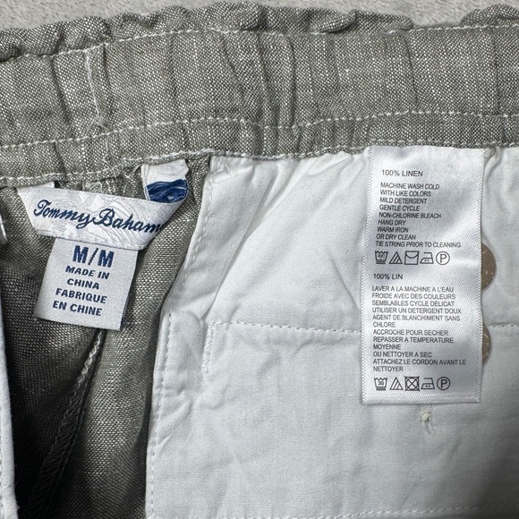 Tommy Bahama Women’s 100% Linen Green Casual Lagenlook Drawstring Pants Medium - Picture 14 of 15